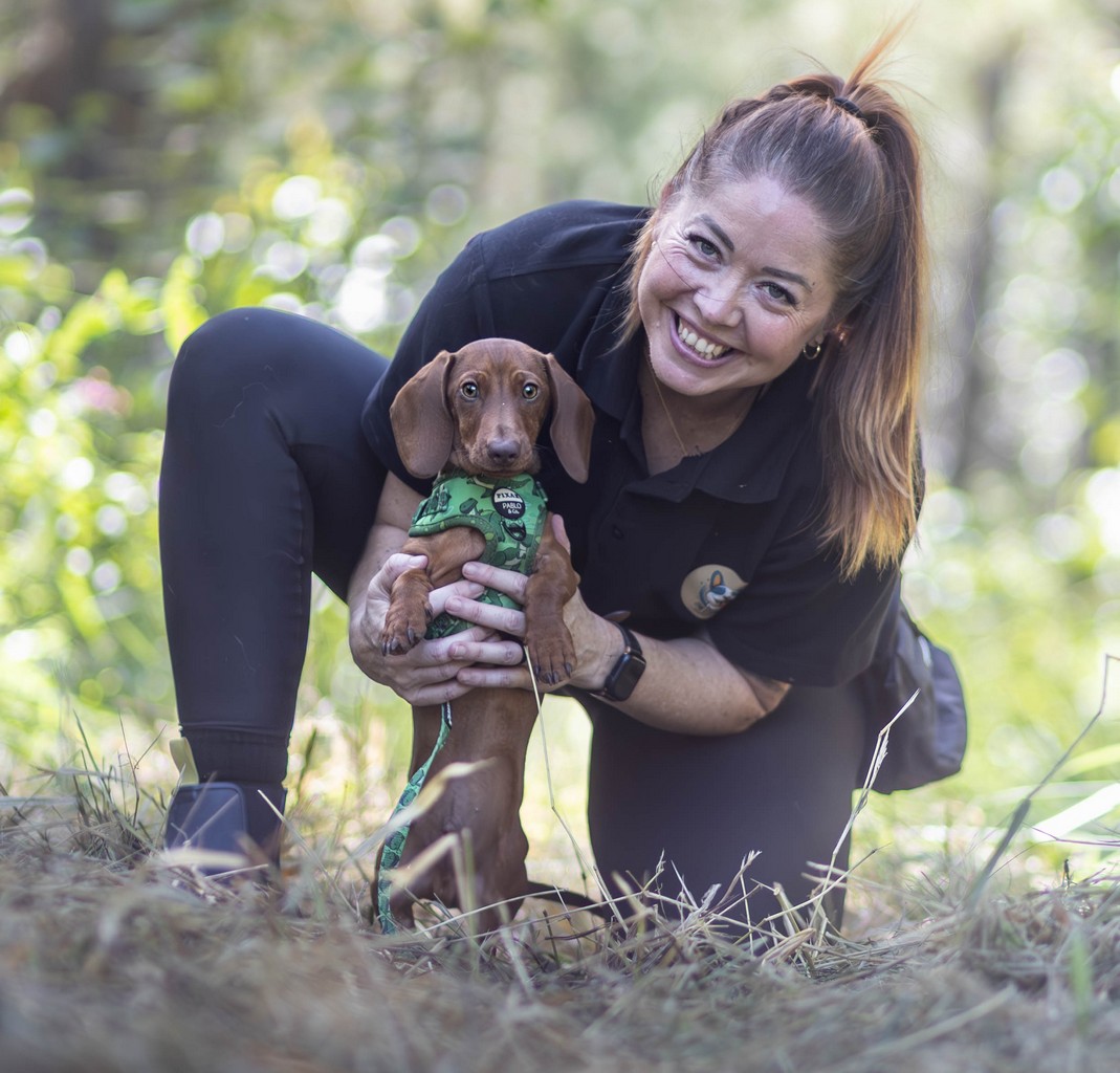 Professional dog trainer North Brisbane training a dog outdoors